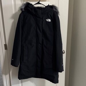 The North face arctic hoodie faux fur parka